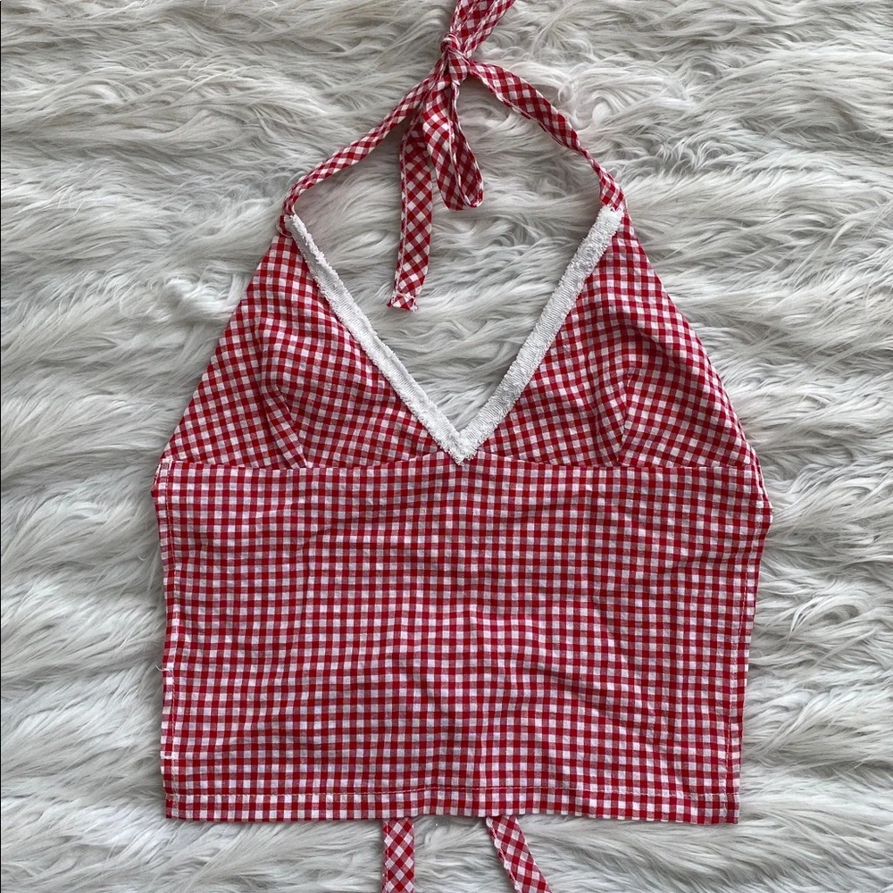 Edikted | Charmaine Open Back Gingham Top - Picture 3 of 12